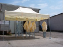 Abgebildet : Express-Profi Pavillon - Faltzelt 2,70 x 4,0m , Stahl verzinkt Gewicht 51kg , Farbe Natur (Beige) - geöffnet/geschlossen